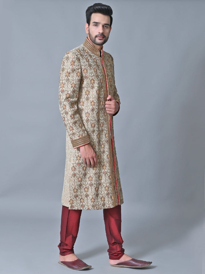Ethnic Motifs Off White Sherwani
