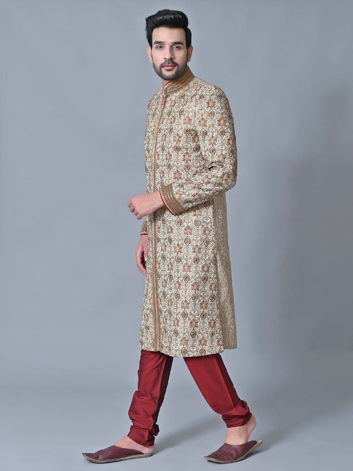 Ethnic Motifs Off White Sherwani