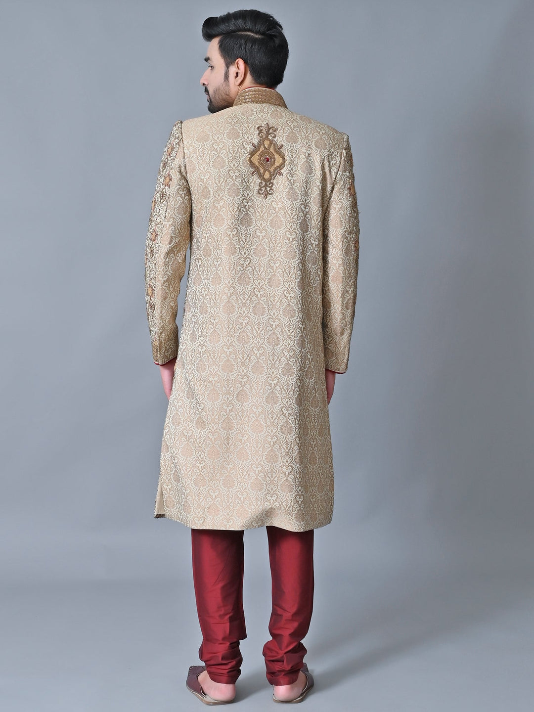 Ethnic Motifs Off White Sherwani