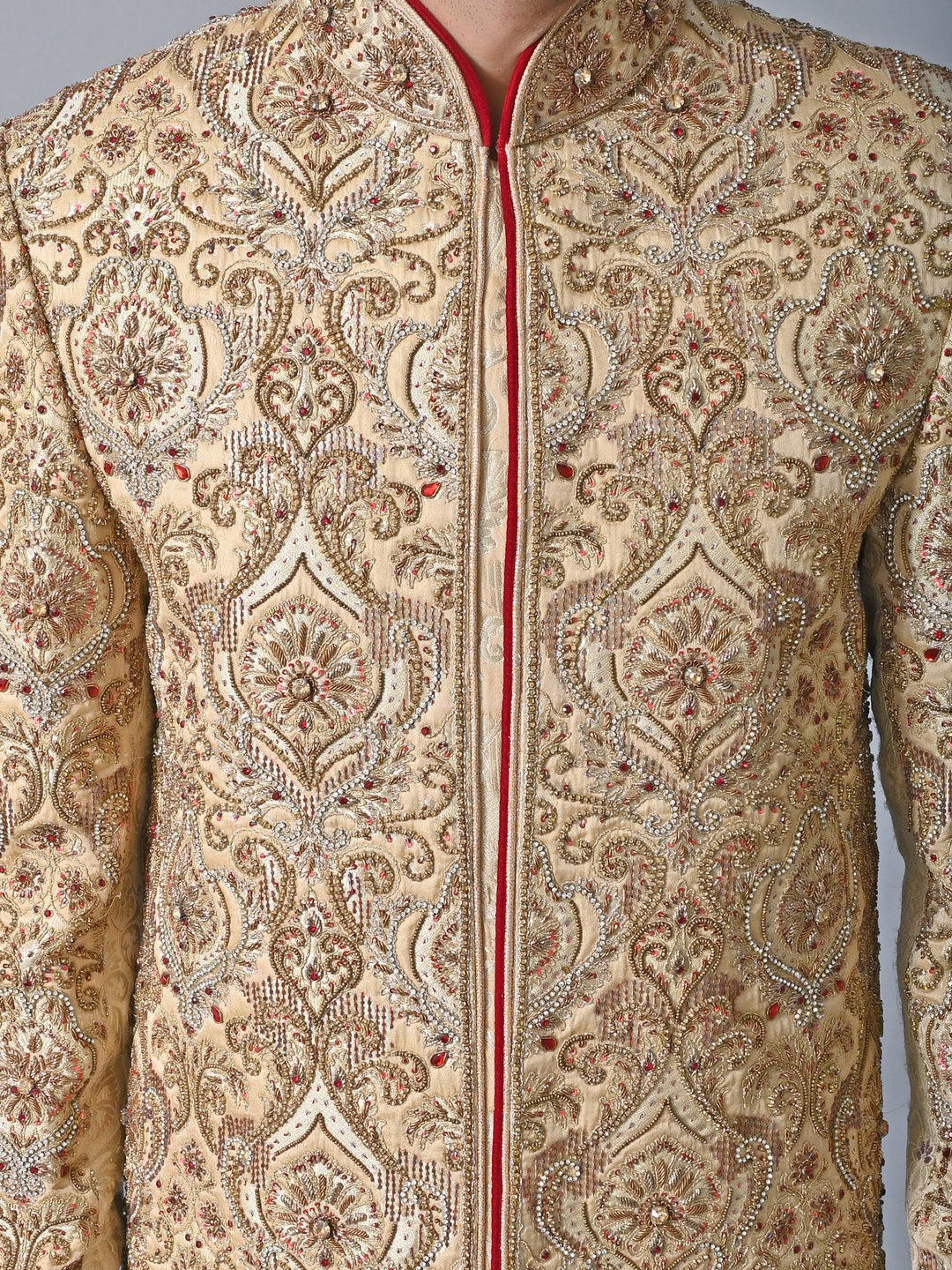 Ethnic Motifs Beige Sherwani
