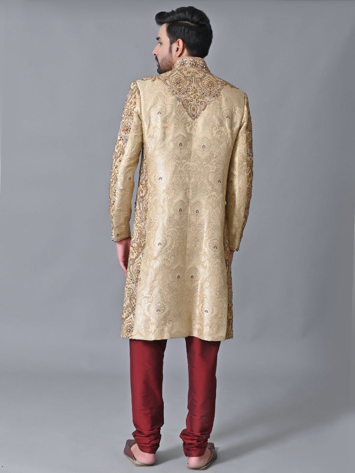 Ethnic Motifs Beige Sherwani