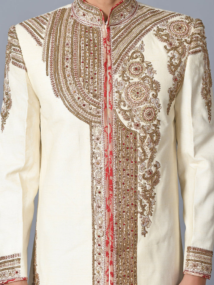 Ethnic Motifs Cream Sherwani
