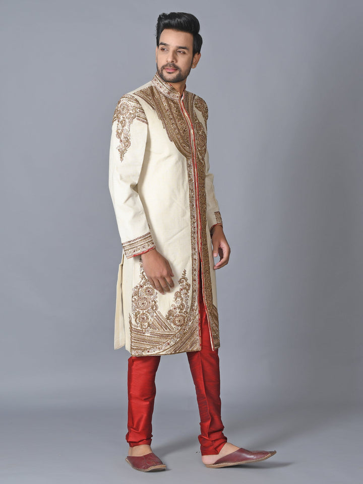 Ethnic Motifs Cream Sherwani