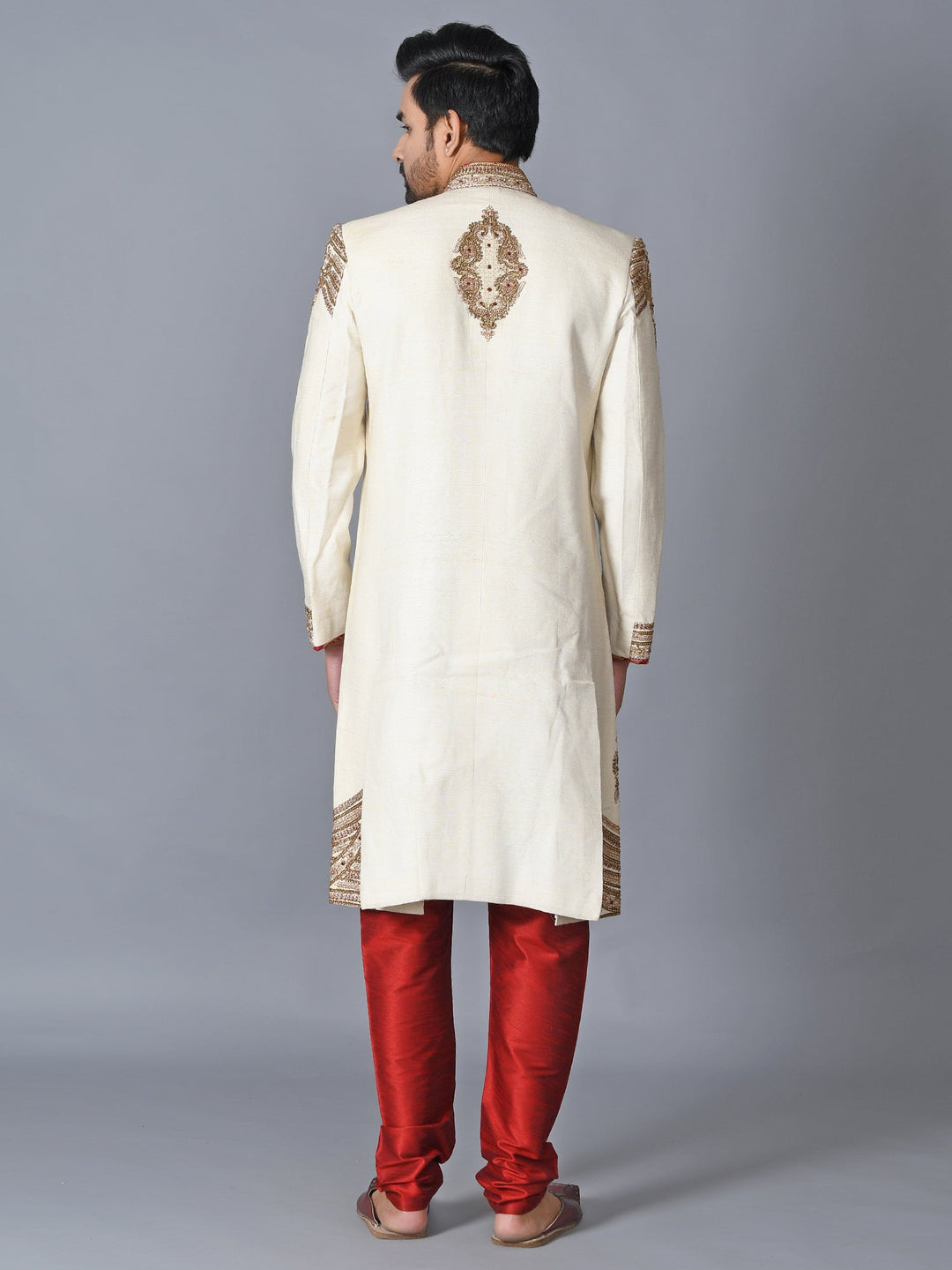 Ethnic Motifs Cream Sherwani