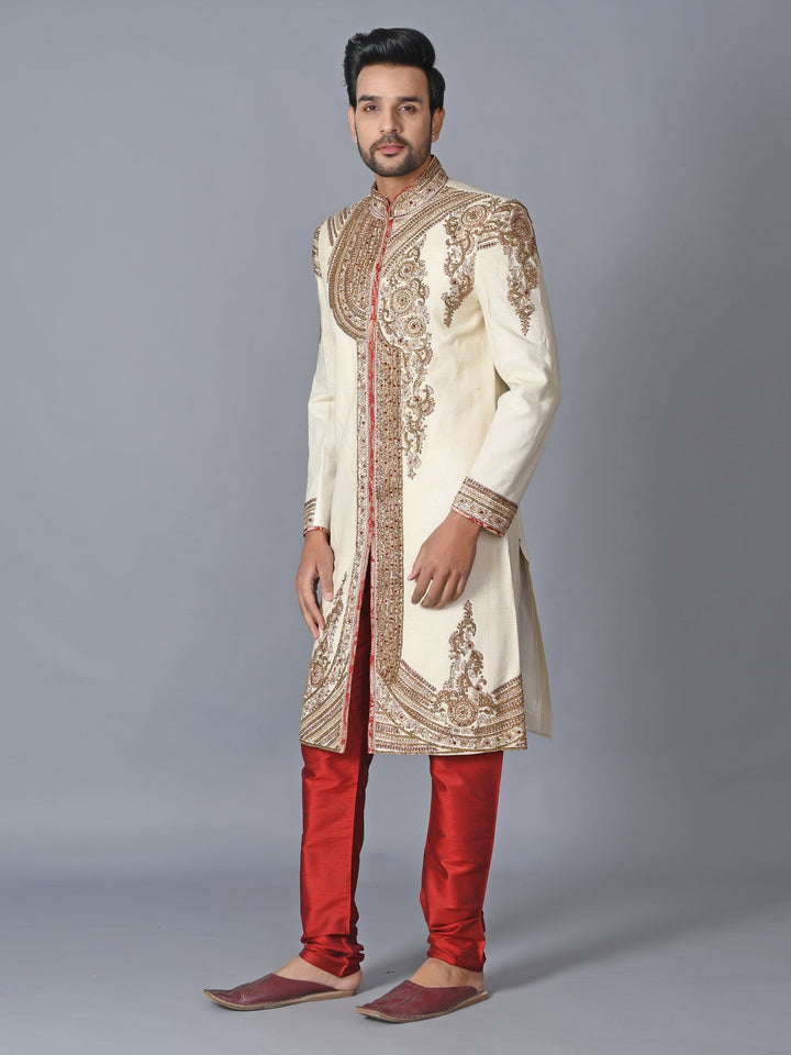 Ethnic Motifs Cream Sherwani