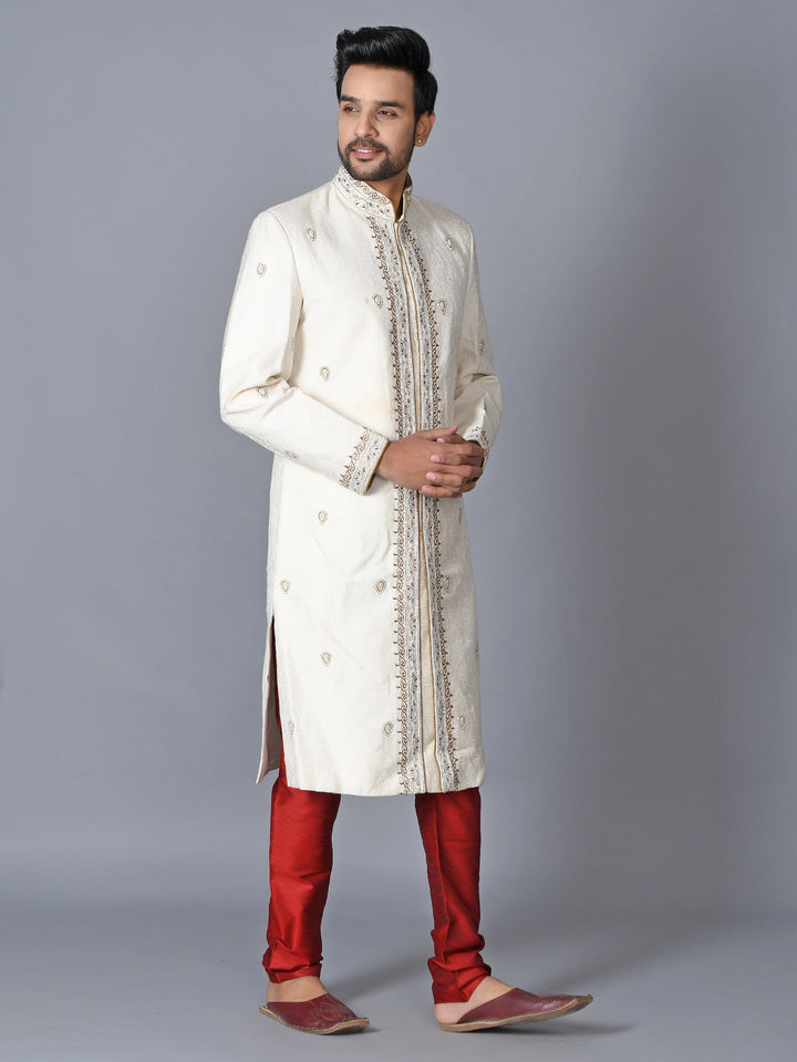 Ethnic Motifs White Sherwani