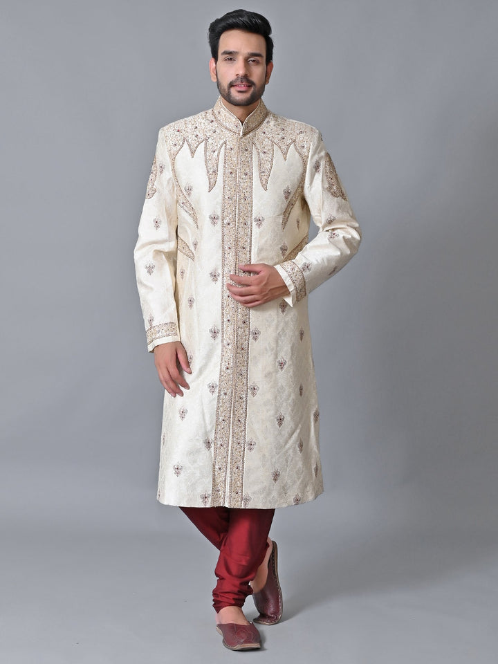 Ethnic Motifs Cream Sherwani