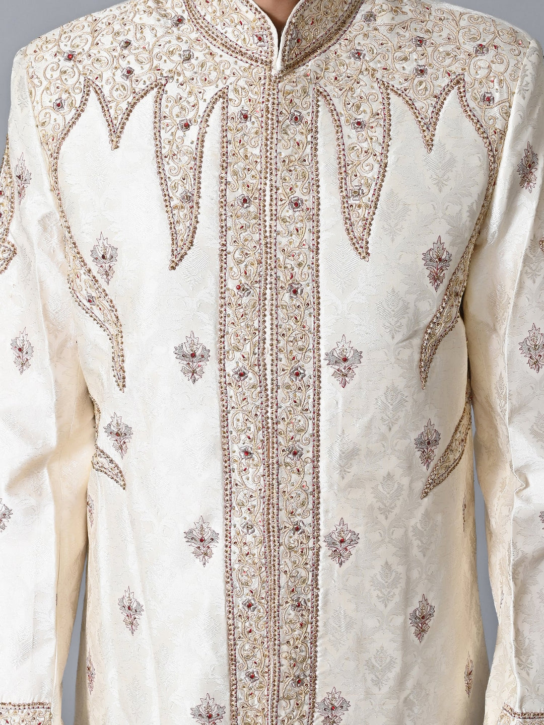 Ethnic Motifs Cream Sherwani