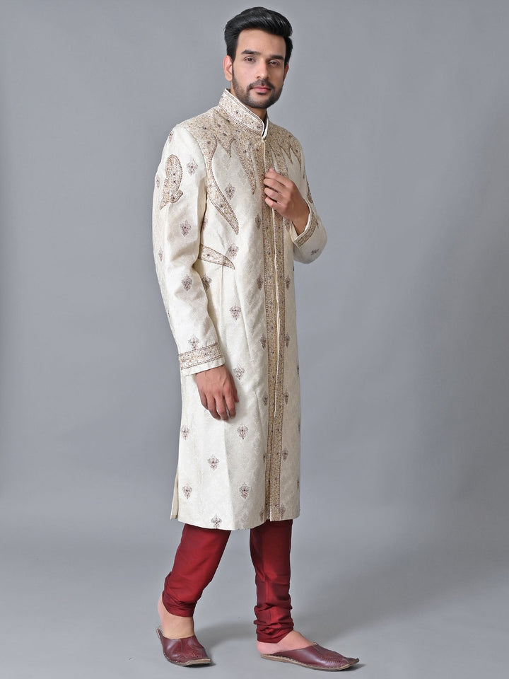 Ethnic Motifs Cream Sherwani