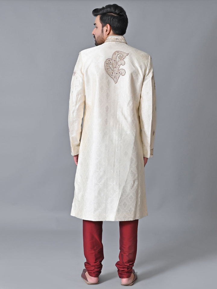 Ethnic Motifs Cream Sherwani