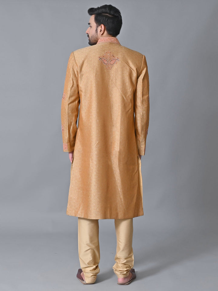 Ethnic Motifs Gold Sherwani