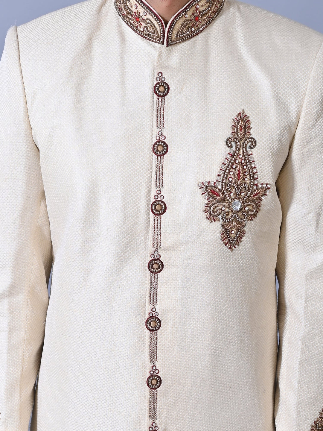 Ethnic Motifs White Sherwani