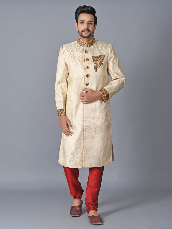 Ethnic Motifs Cream Sherwani