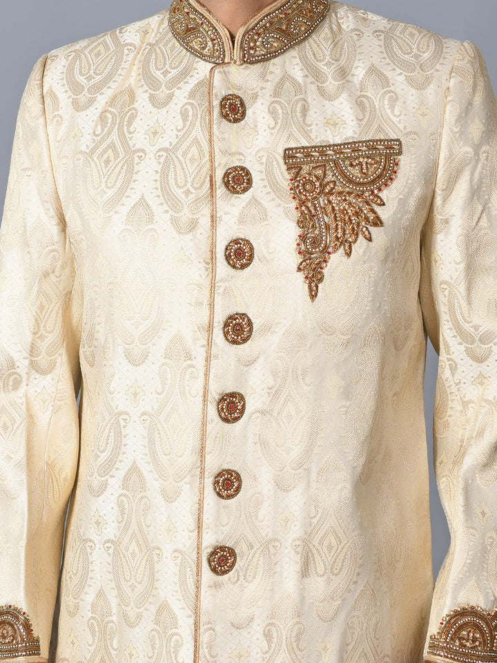 Ethnic Motifs Cream Sherwani