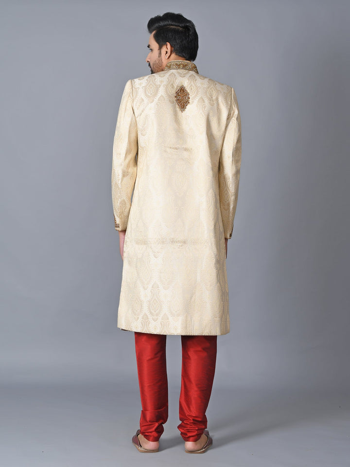 Ethnic Motifs Cream Sherwani