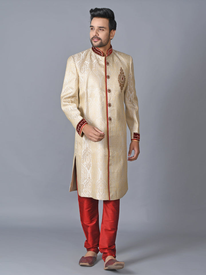 Ethnic Motifs Cream Sherwani