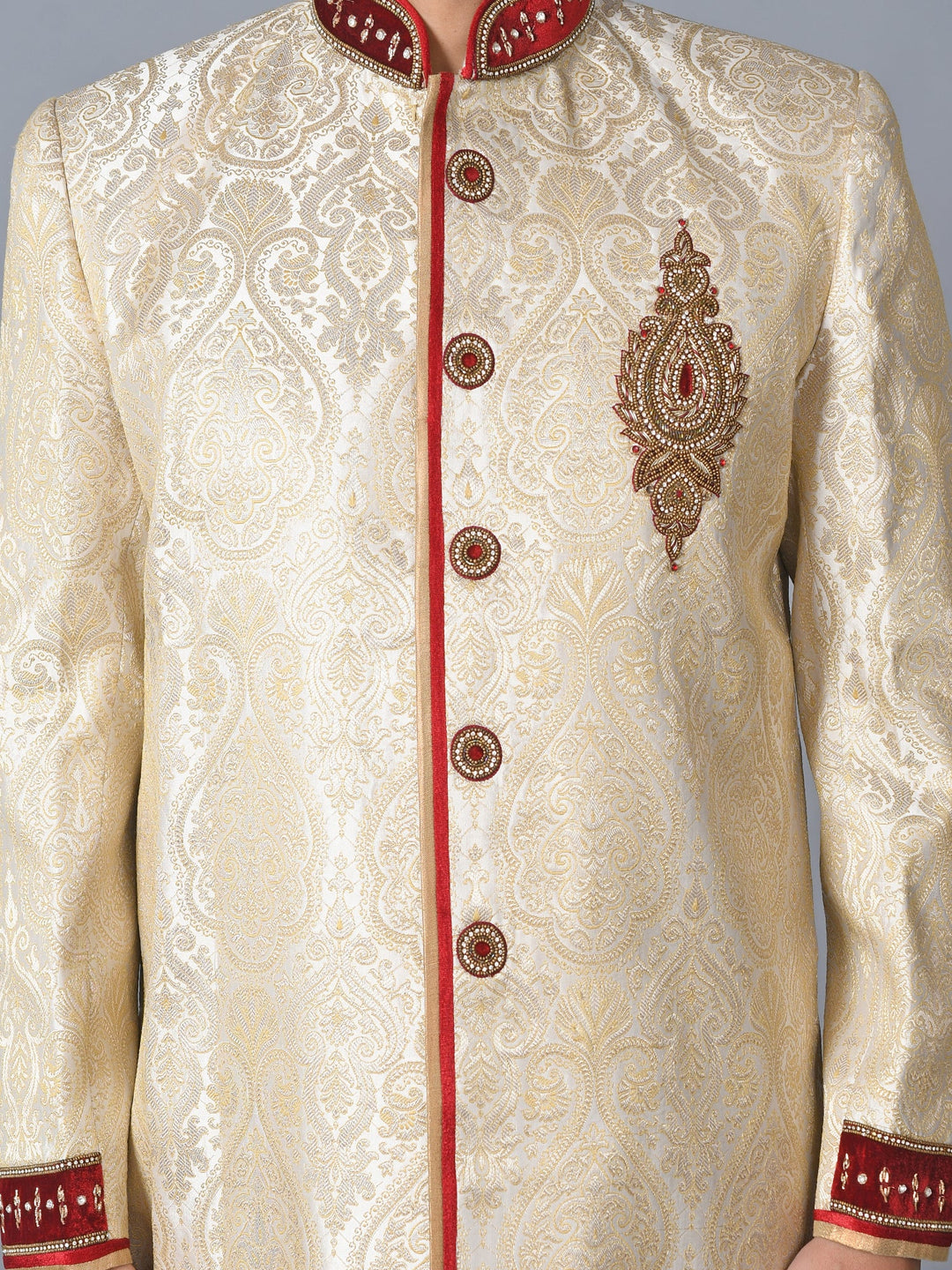 Ethnic Motifs Cream Sherwani