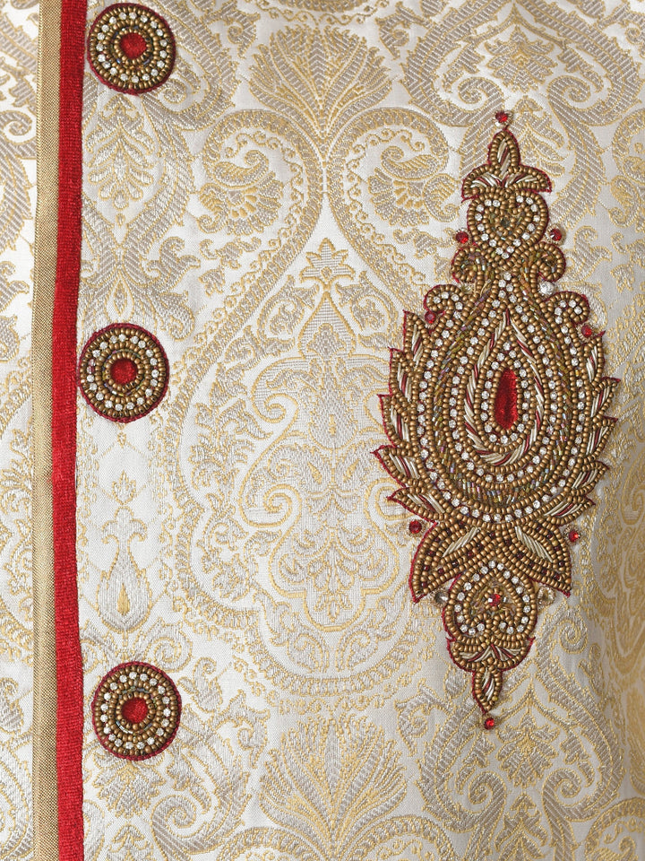 Ethnic Motifs Cream Sherwani