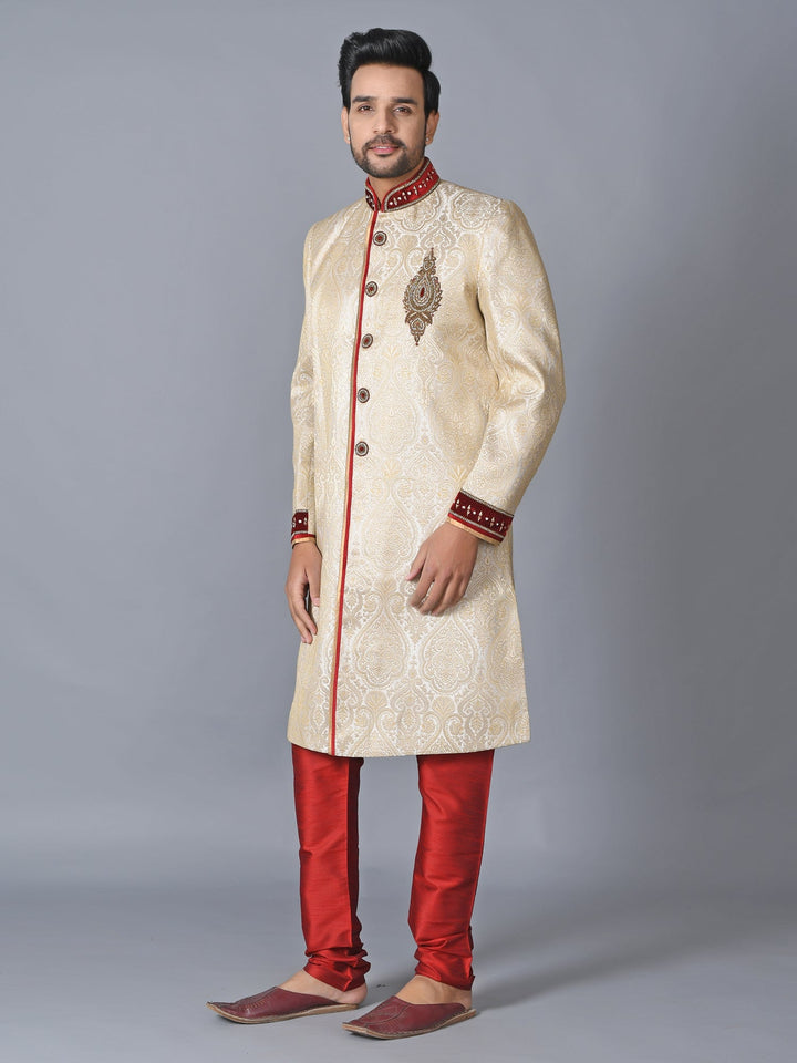 Ethnic Motifs Cream Sherwani