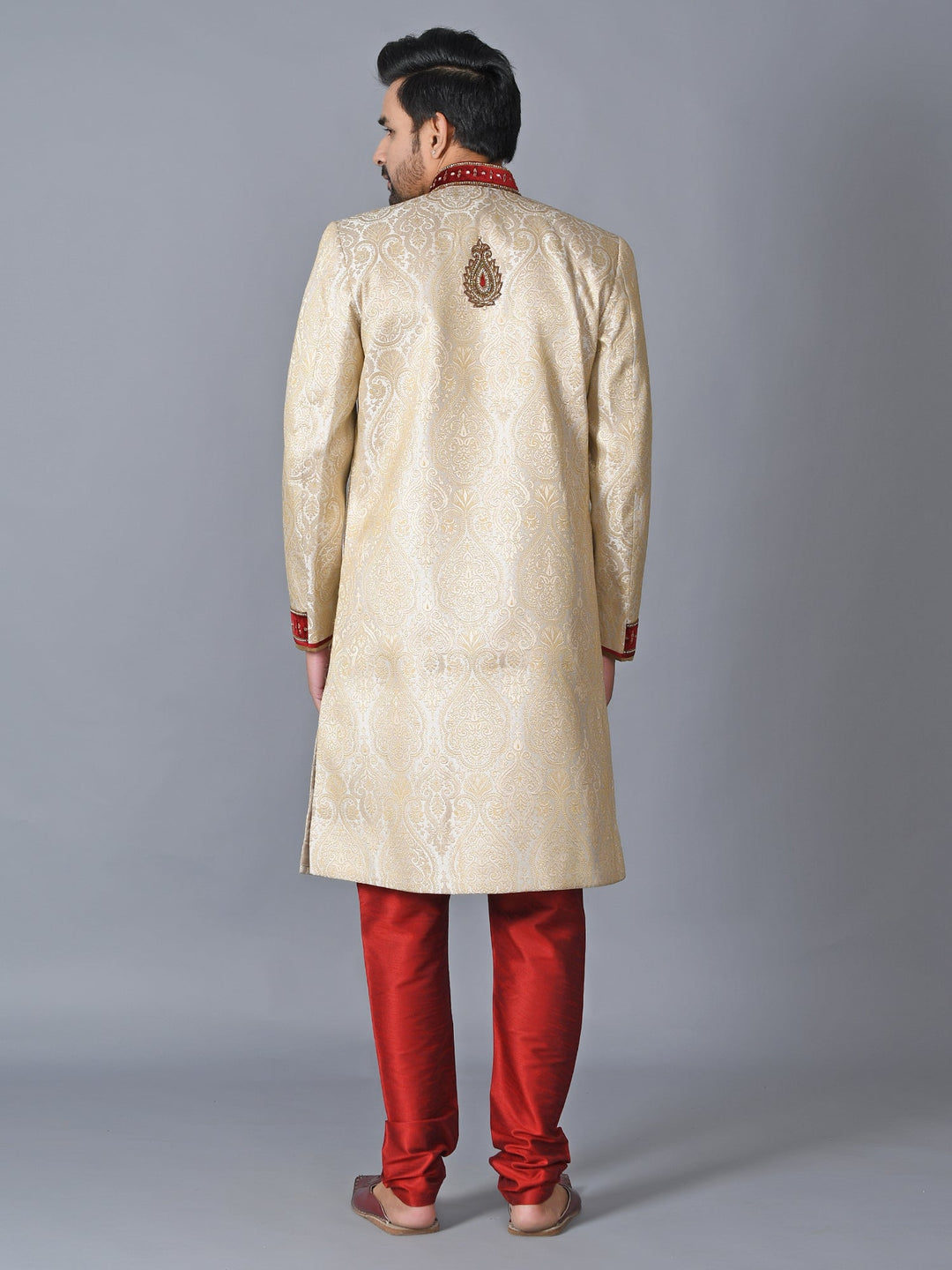 Ethnic Motifs Cream Sherwani