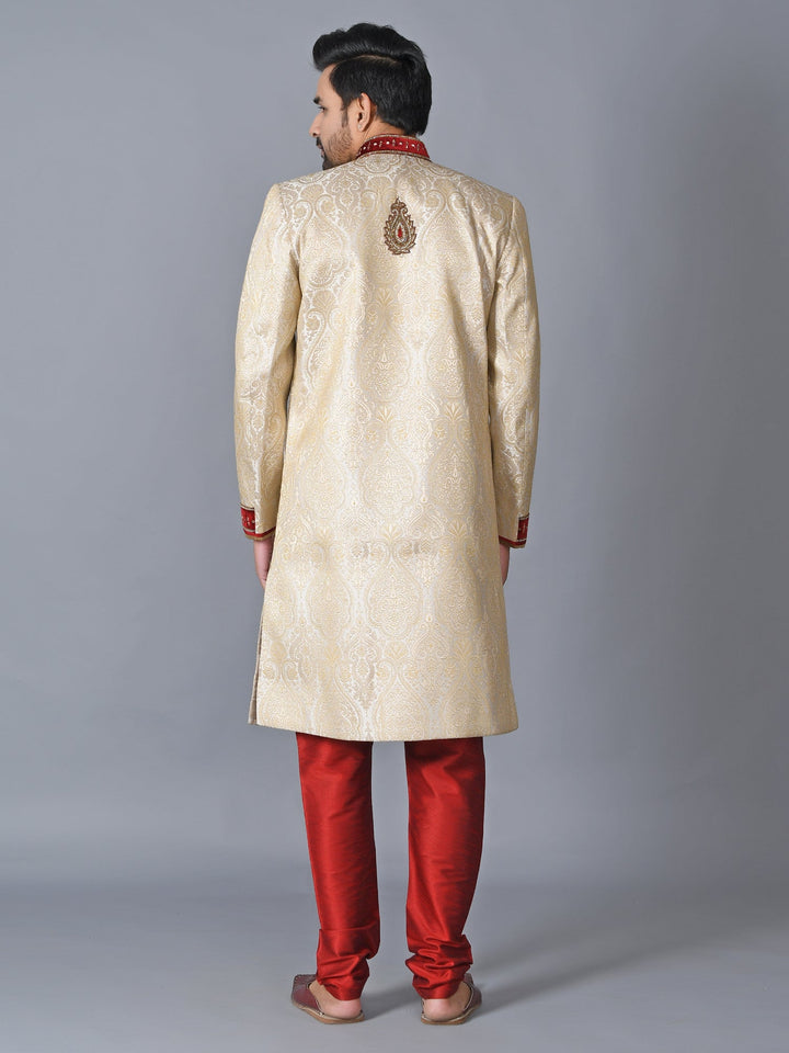 Ethnic Motifs Cream Sherwani
