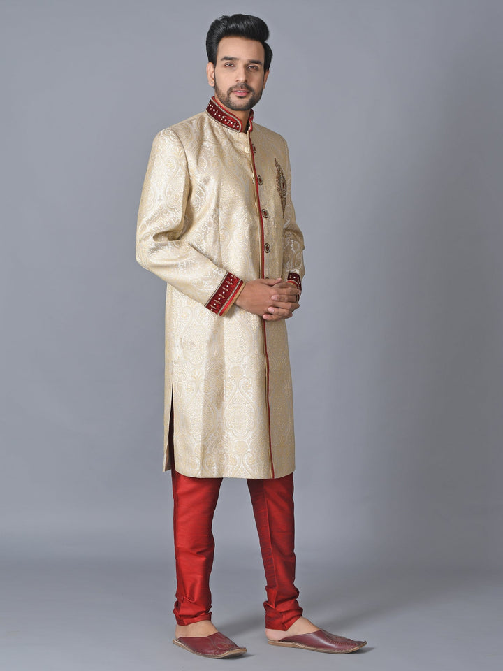 Ethnic Motifs Cream Sherwani