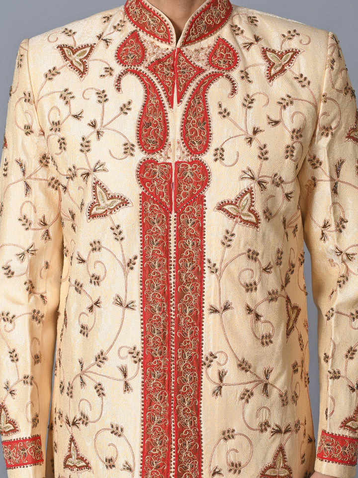 Floral Cream Sherwani