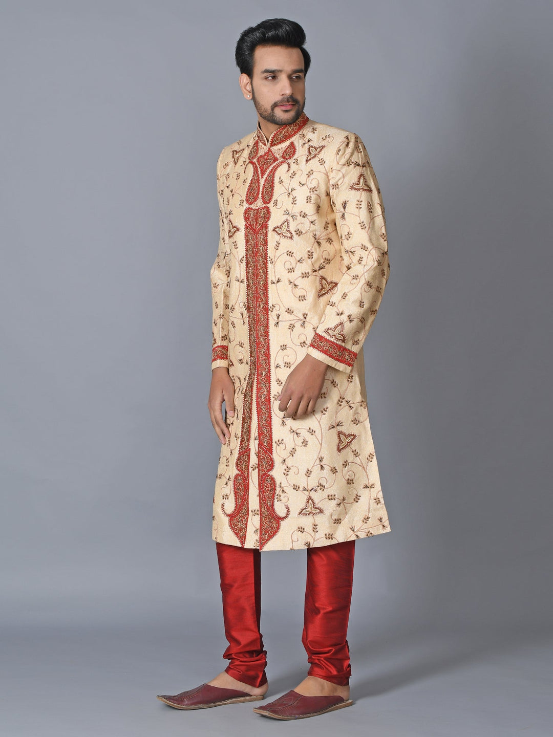 Floral Cream Sherwani