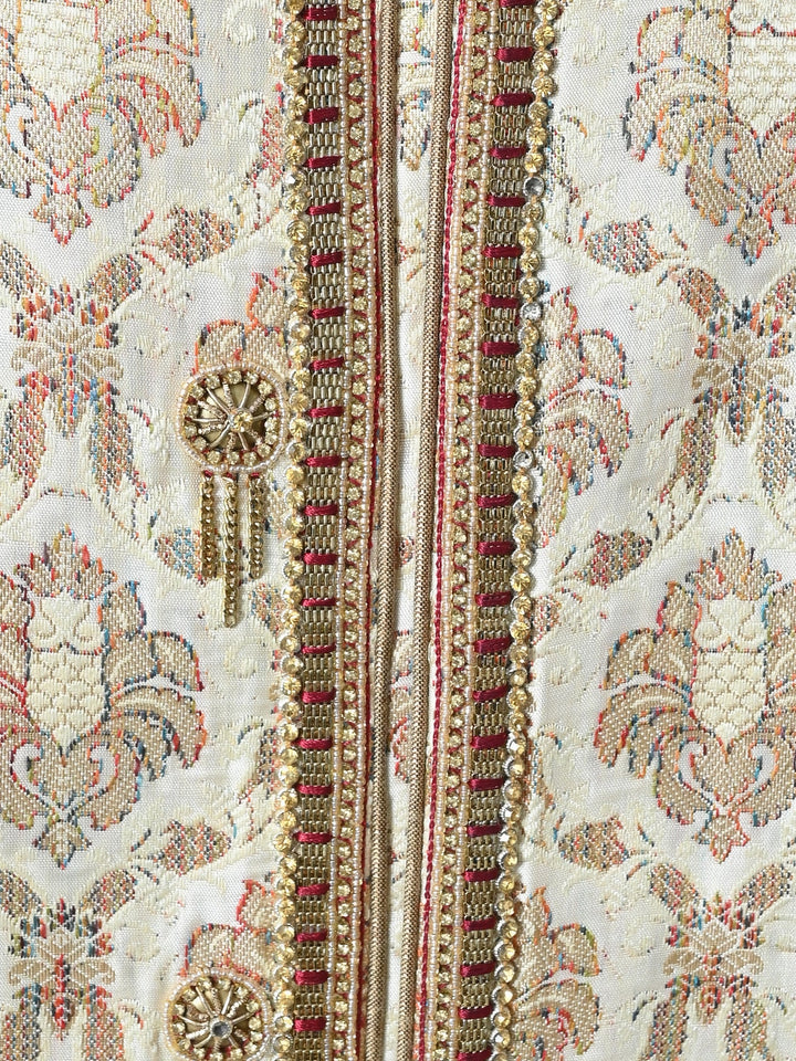 Ethnic Motifs Beige Sherwani