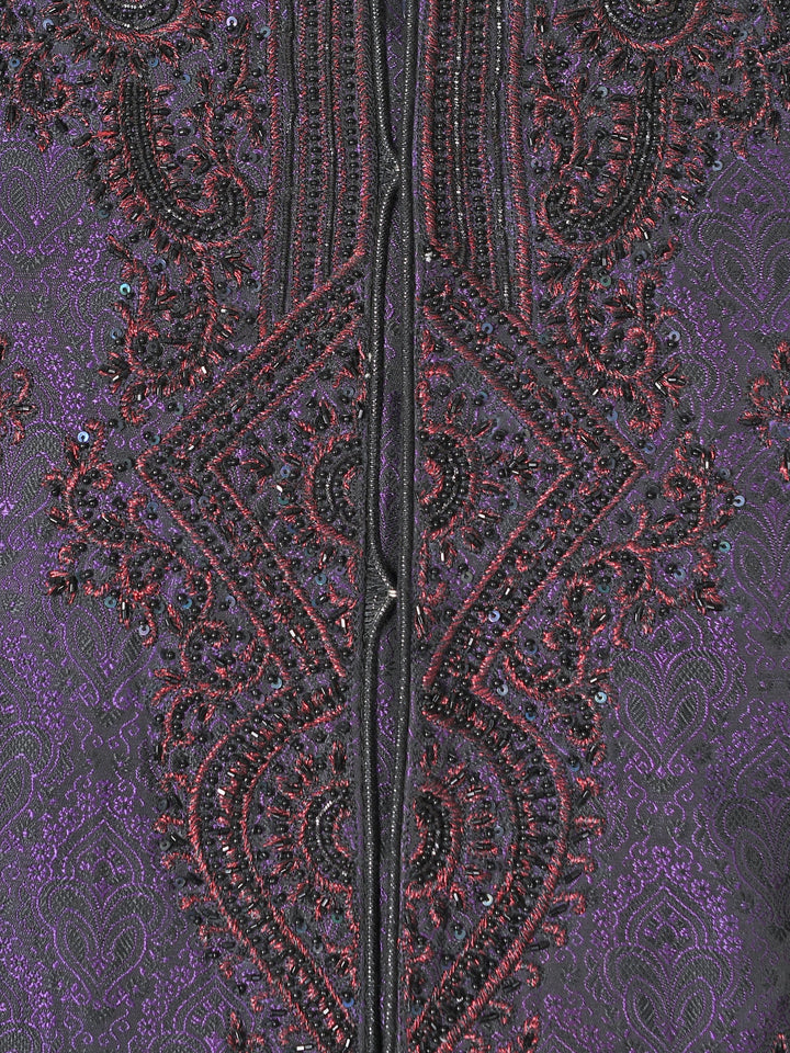 Ethnic Motifs Purple Sherwani