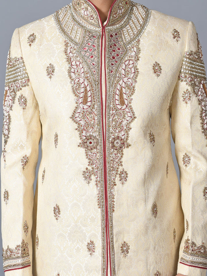 Ethnic Motifs Cream Sherwani
