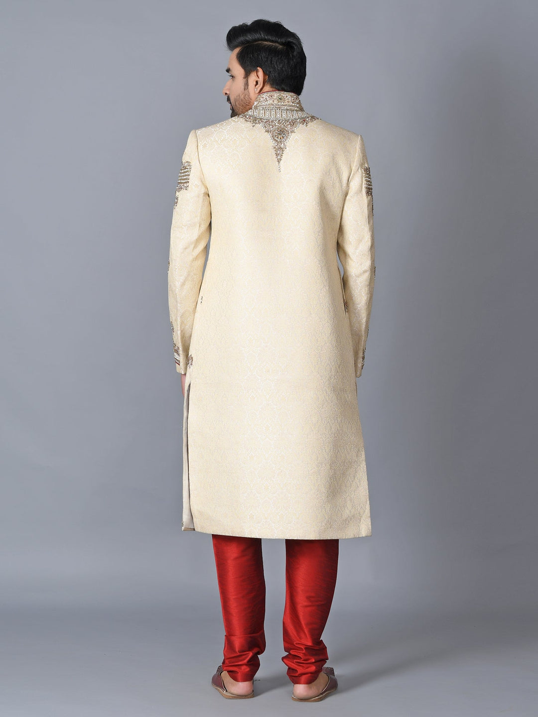 Ethnic Motifs Cream Sherwani