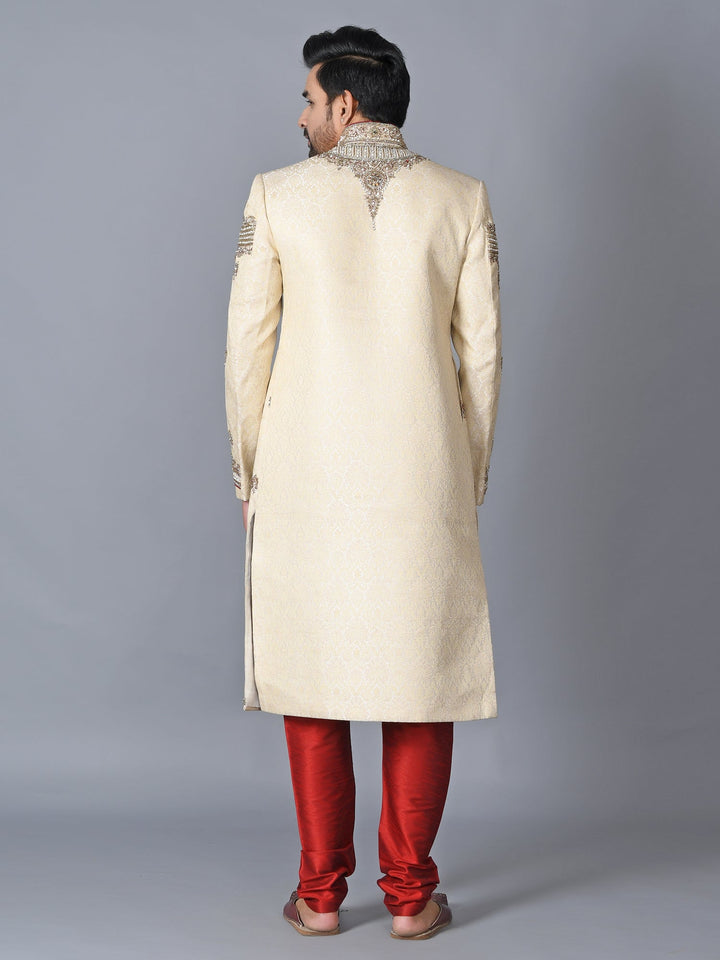 Ethnic Motifs Cream Sherwani