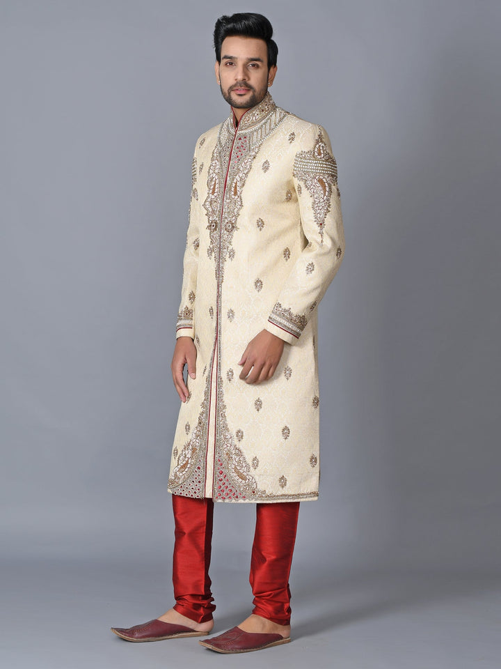 Ethnic Motifs Cream Sherwani