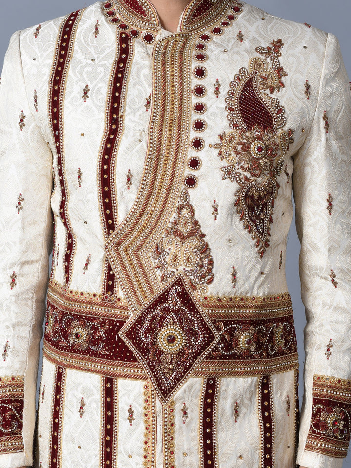 Ethnic Motifs Cream Sherwani