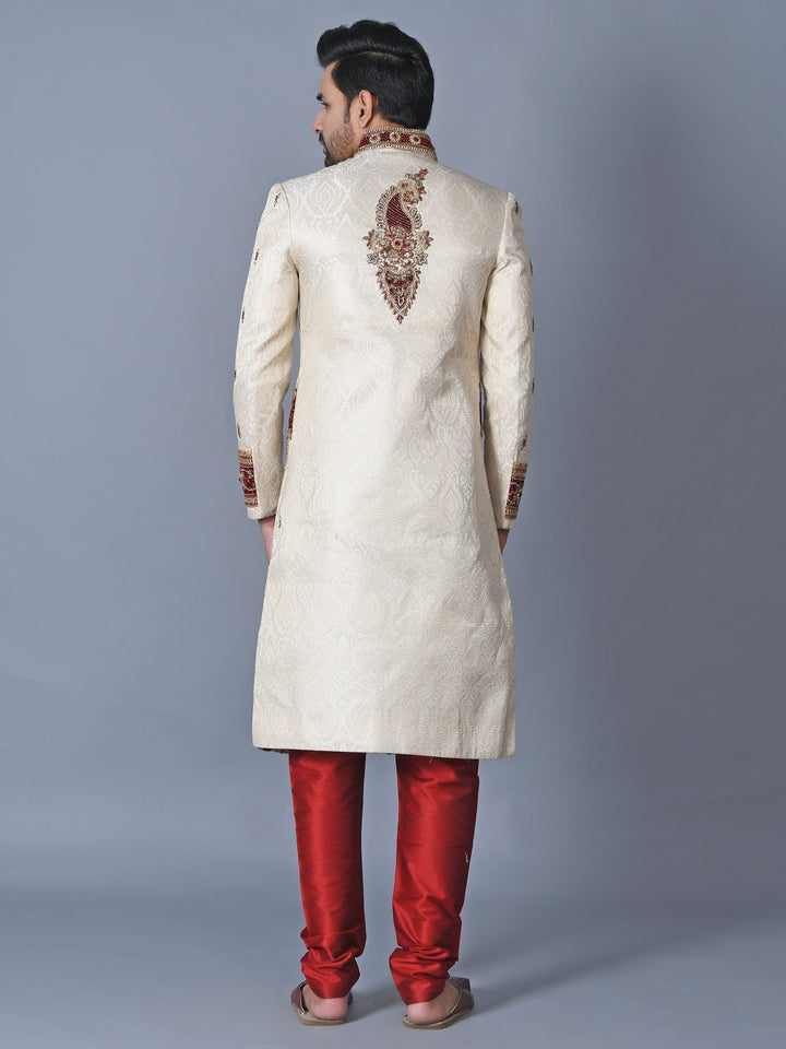 Ethnic Motifs Cream Sherwani